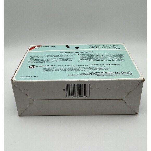 Vintage 1983 Sterling Plastics Borden USA #643 Adjustable Diet Scale w Food Tray - Picture 12 of 12